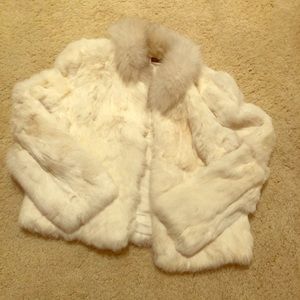 REAL FUR White Fur Coat